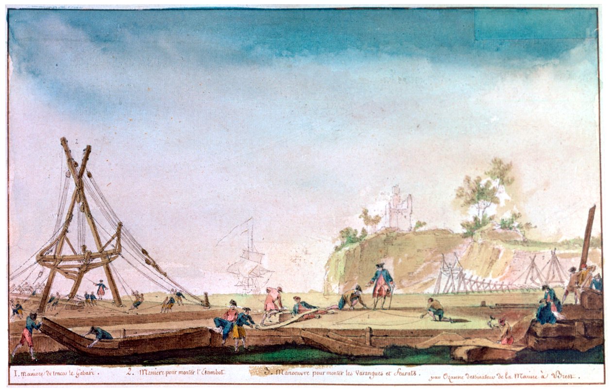 Marinaen i Brest, c1750-1810 af Nicolas Marie Ozanne