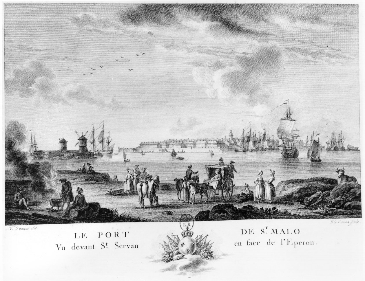 Udsigt over St. Malo af Nicolas Marie Ozanne