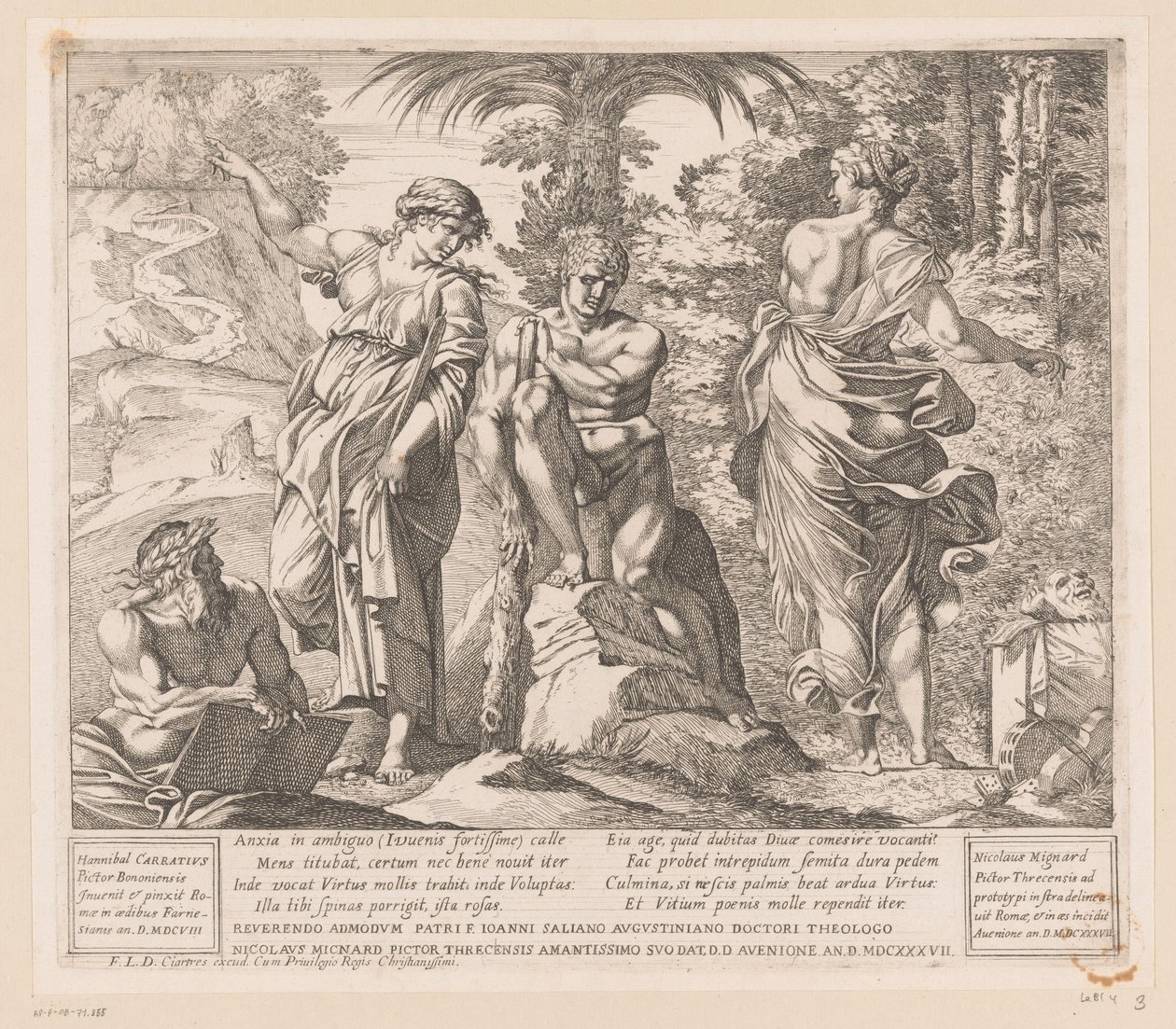 Herkules mellem dyd og last af Nicolas Mignard