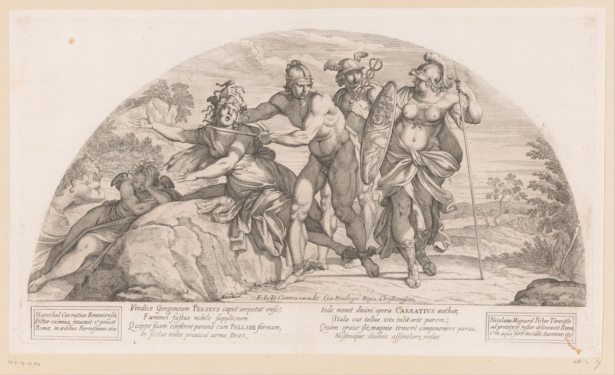 Perseus halshugger Medusa Historier fra Odysseen (serietitel) af Nicolas Mignard