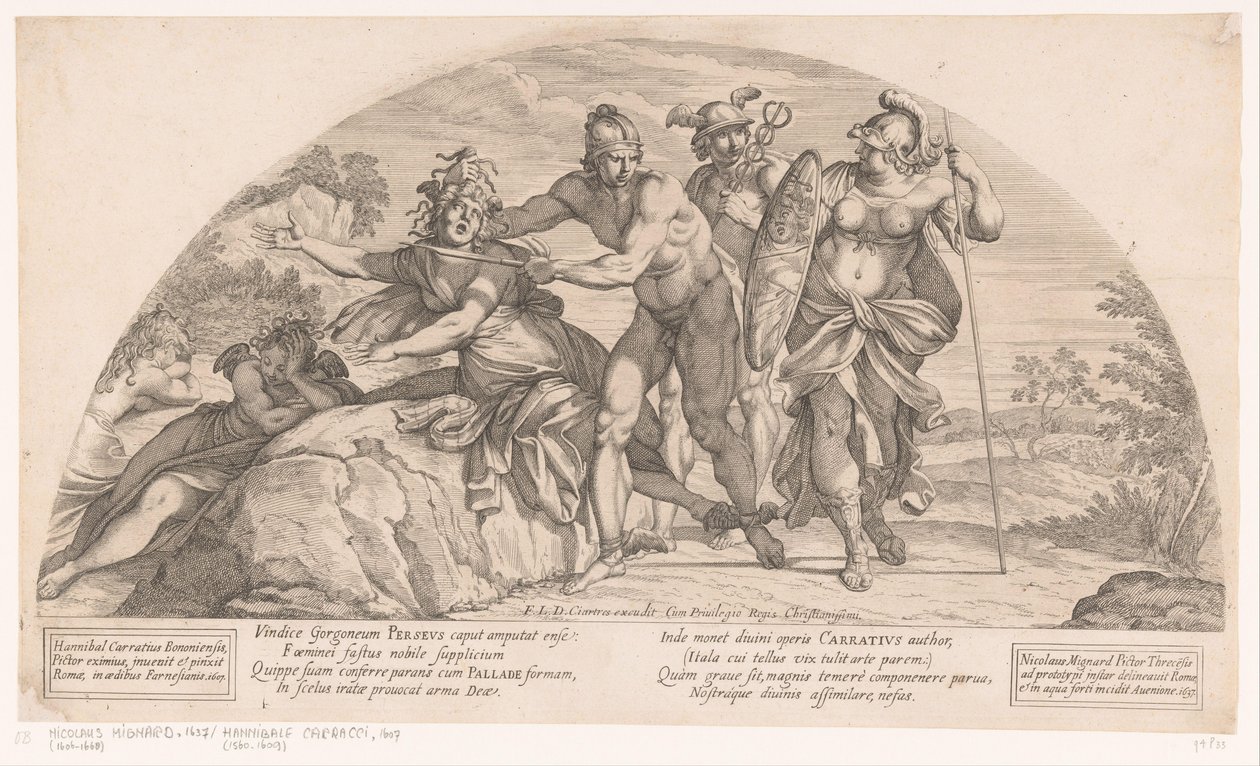 Perseus halshugger Medusa Historier fra Odysseen (serietitel) af Nicolas Mignard