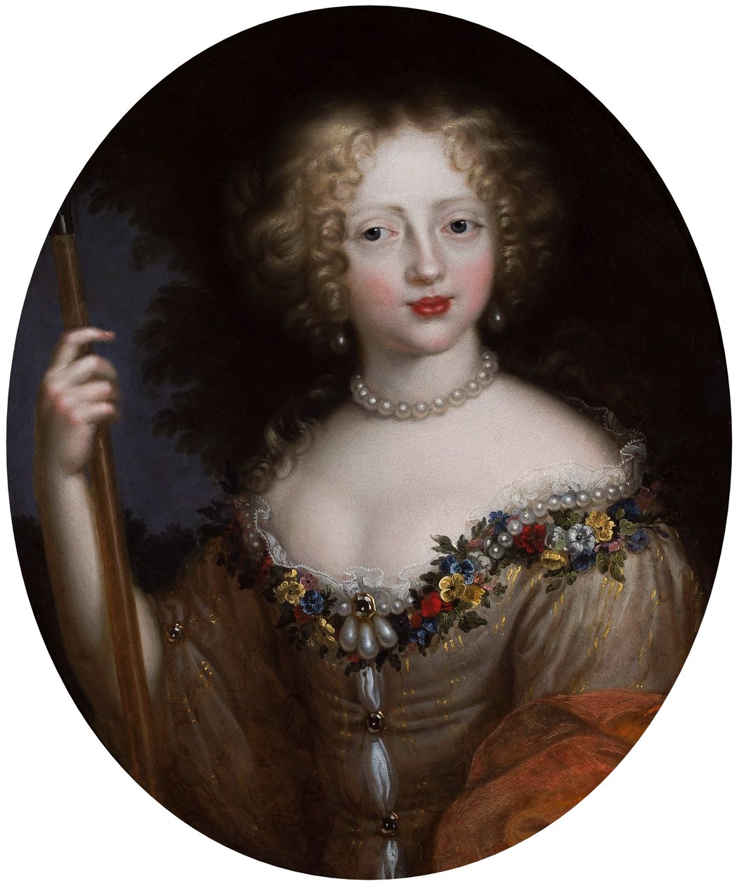Portræt af Helena Tekla Lubomirska født Ossolińska som Flora. af Nicolas Mignard