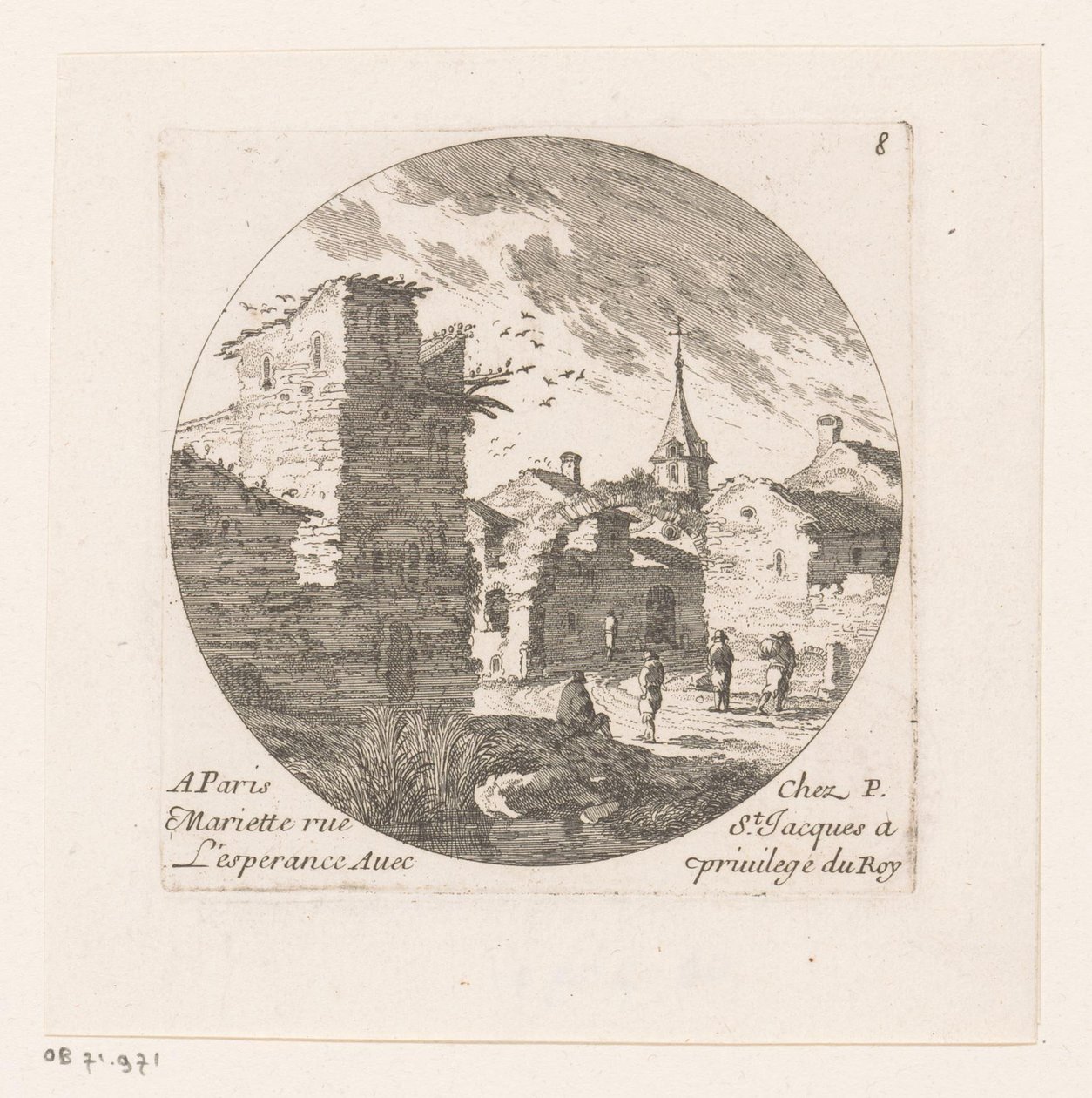 Figurer ved ruinerne af en port af Nicolas Perelle