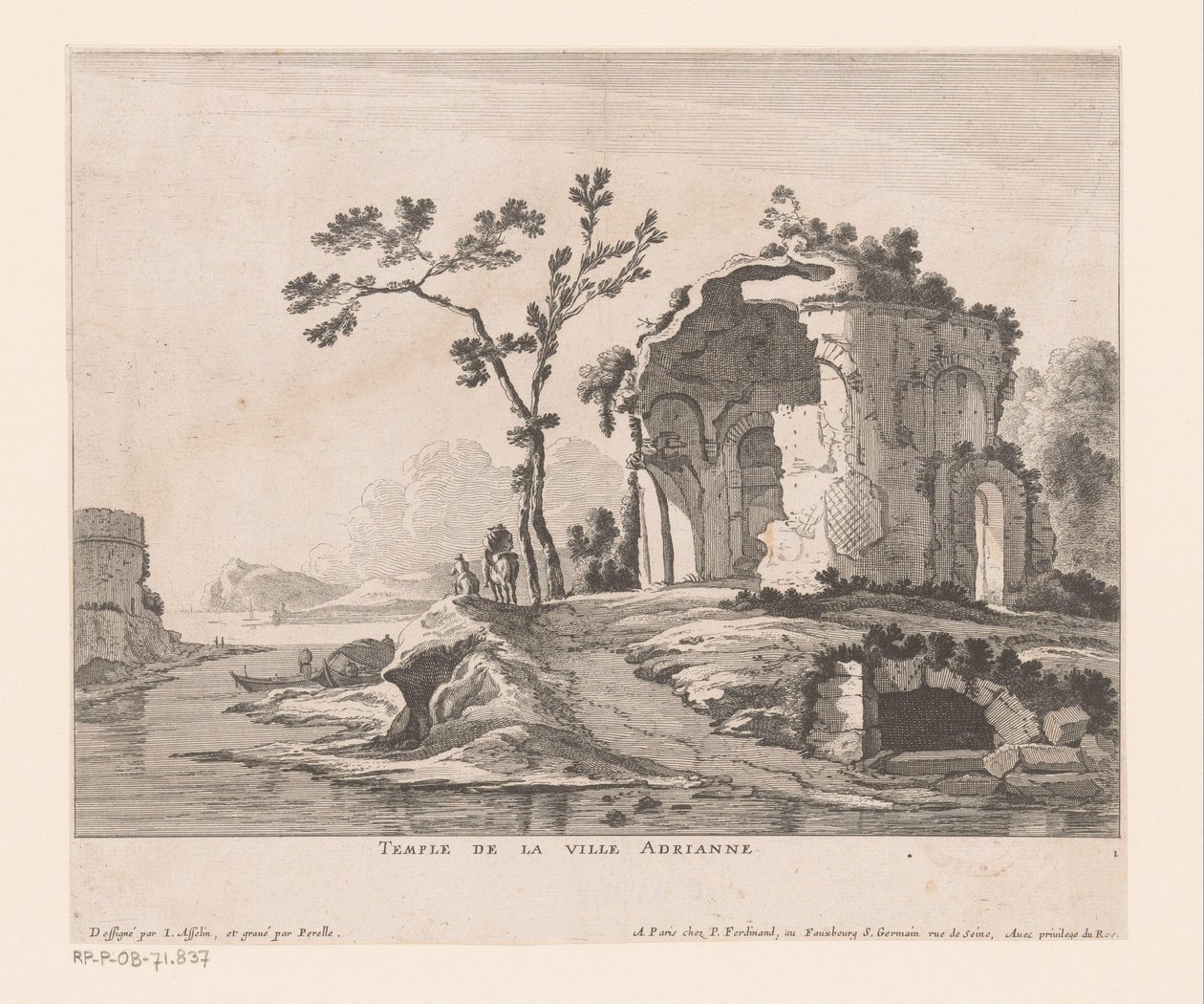 Ruin af Villa Adriana Bytemplet Adrianne (titel på objekt) af Nicolas Perelle