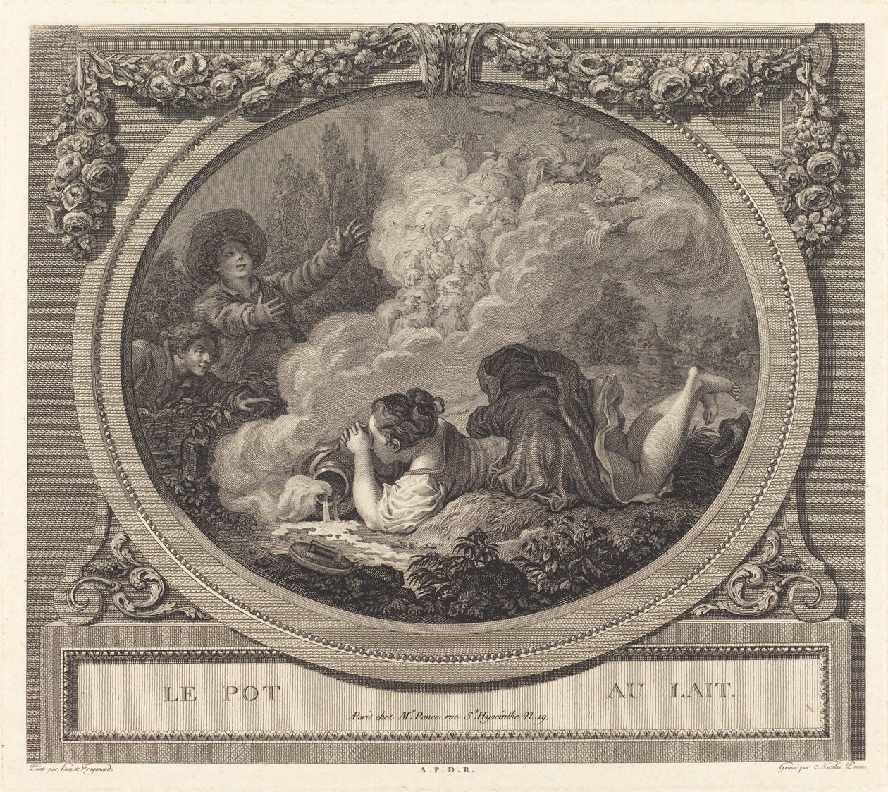 Mælkekanden af Nicolas Ponce after Jean Honoré Fragonard