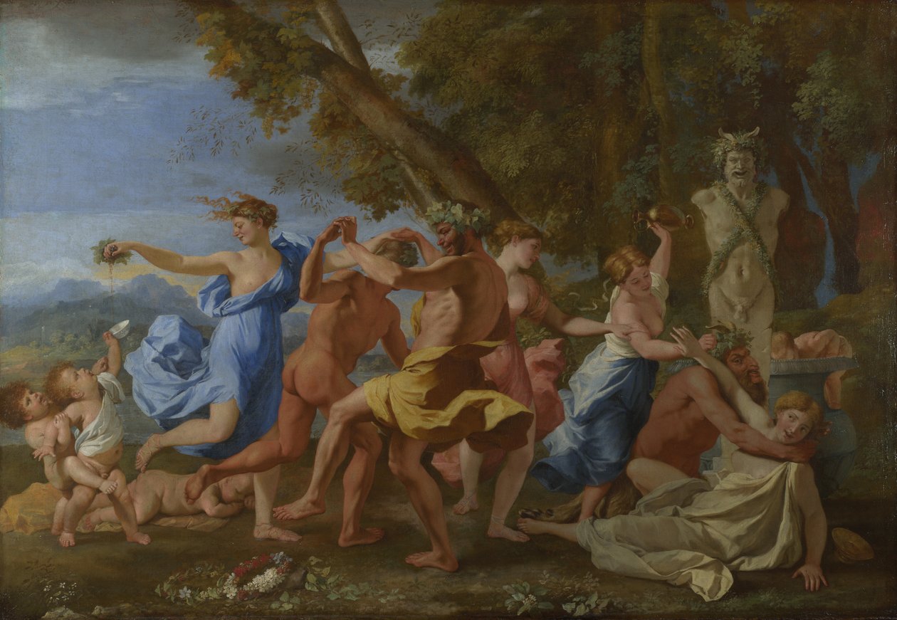 A Bacchanalian Revel before a Herm, 1632 af Nicolas Poussin