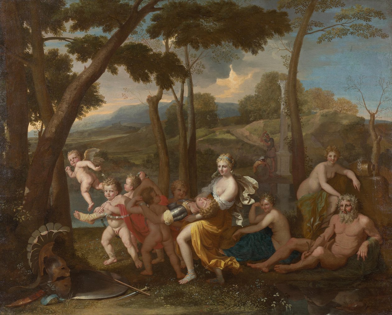 Armida bortfører den sovende Rinaldo af Nicolas Poussin