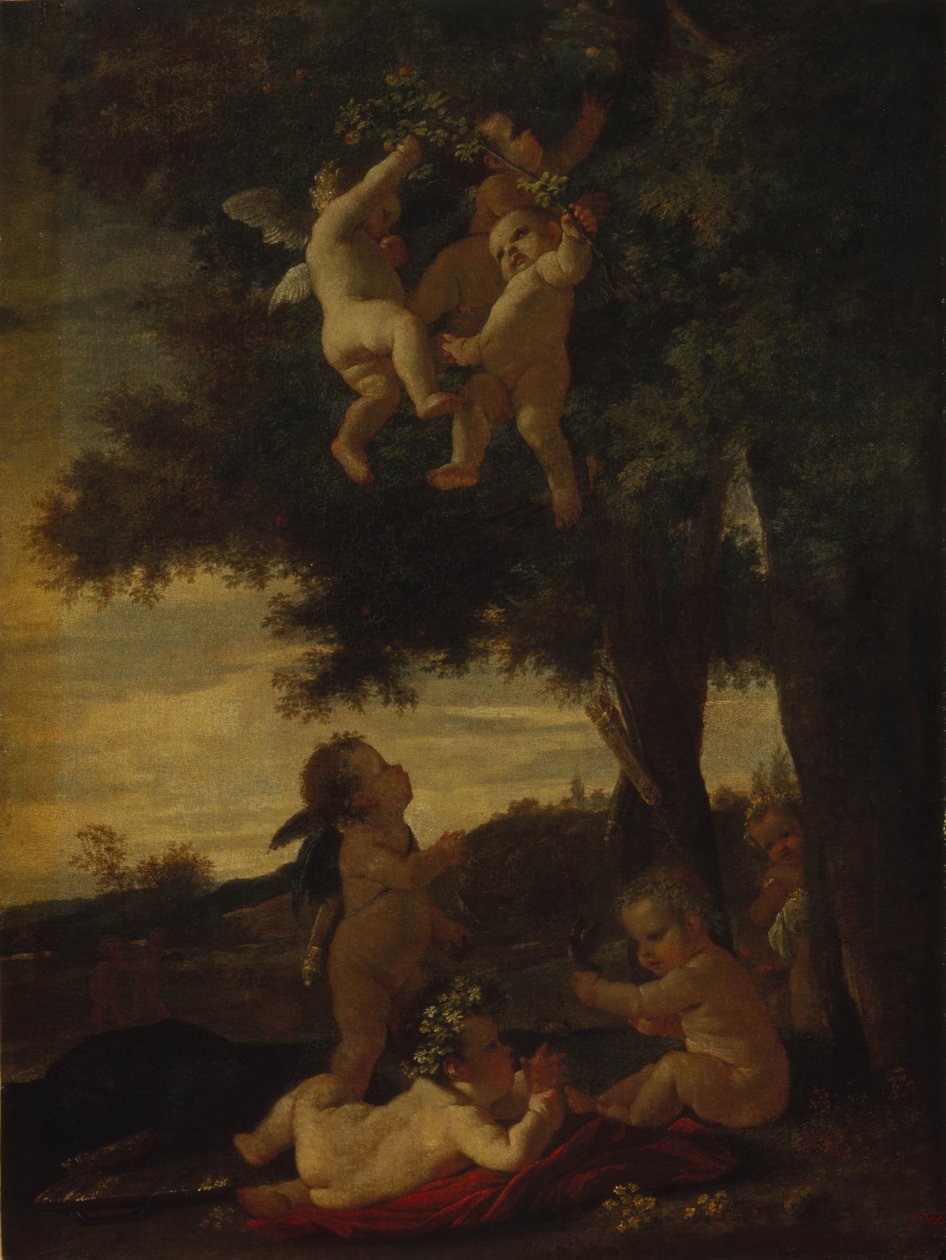 Amorer og genier, 1630-1633 af Nicolas Poussin