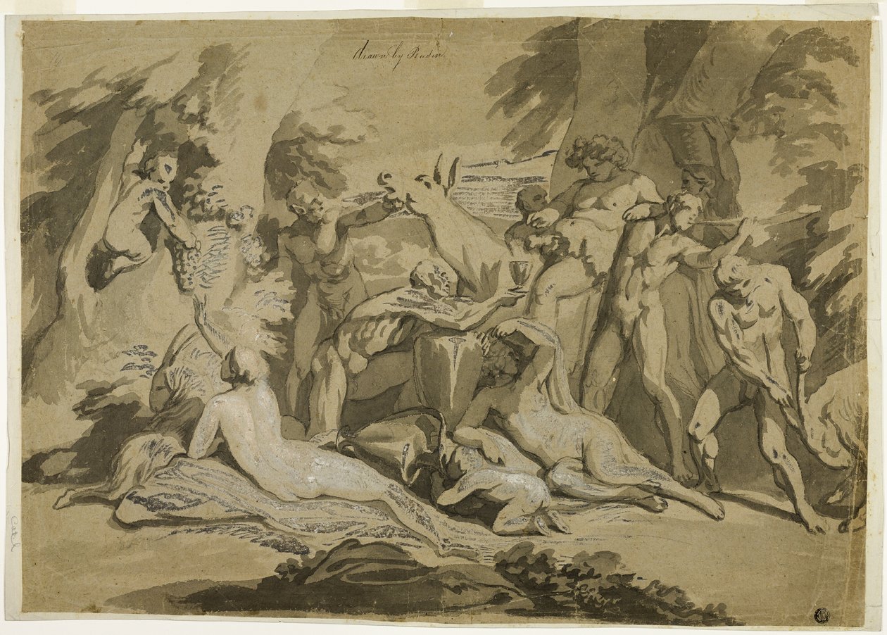 Den berusede Silenus Satyr og nymfer af Nicolas Poussin