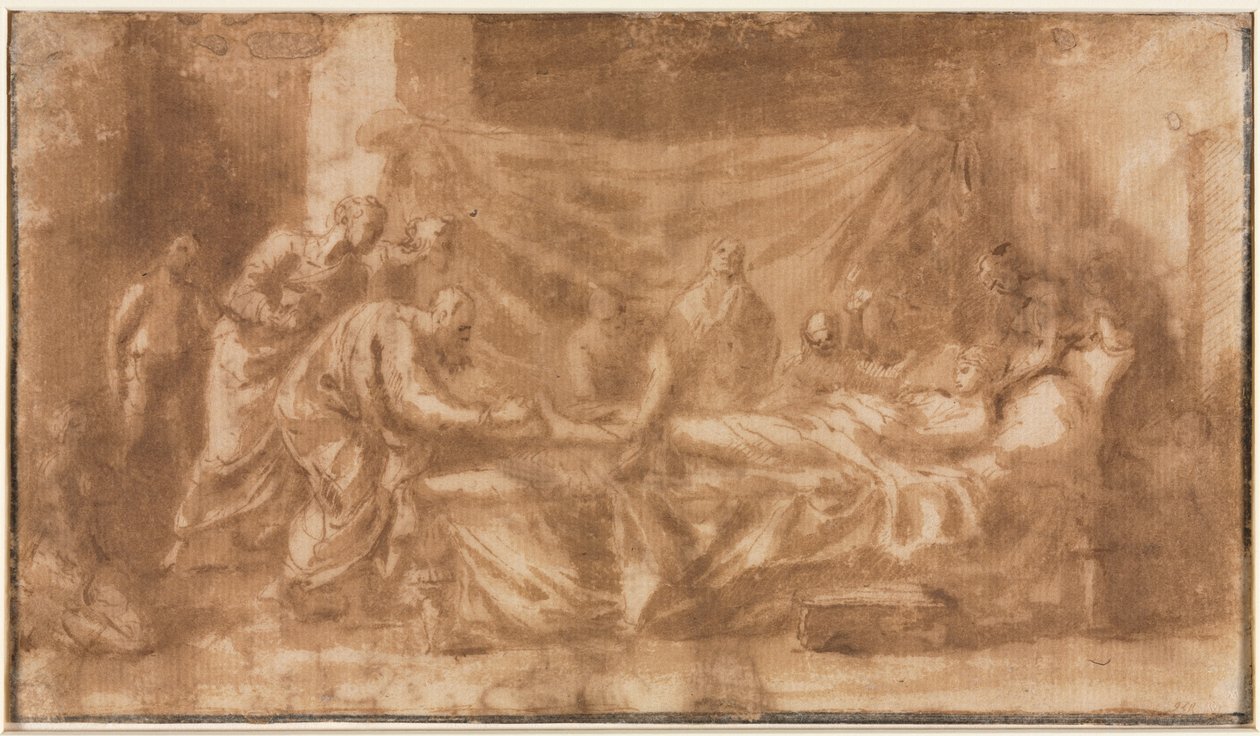 Ekstrem salvelse (recto) af Nicolas Poussin