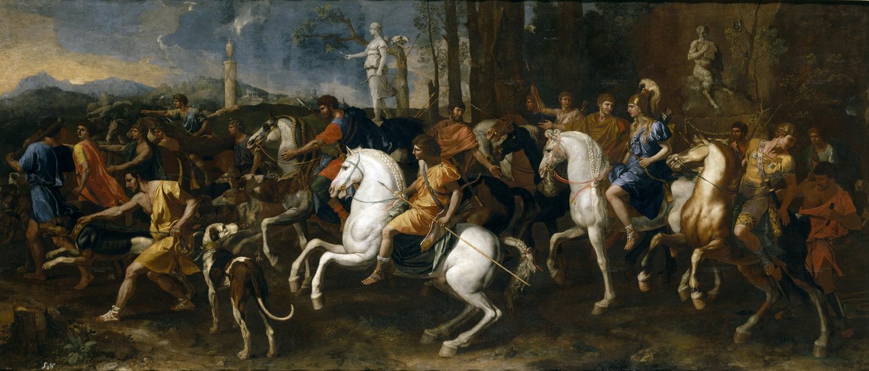 Jagten på Meleager og Atalanta eller Le Départ pour la chasse (Afrejsen til jagten) af Nicolas Poussin