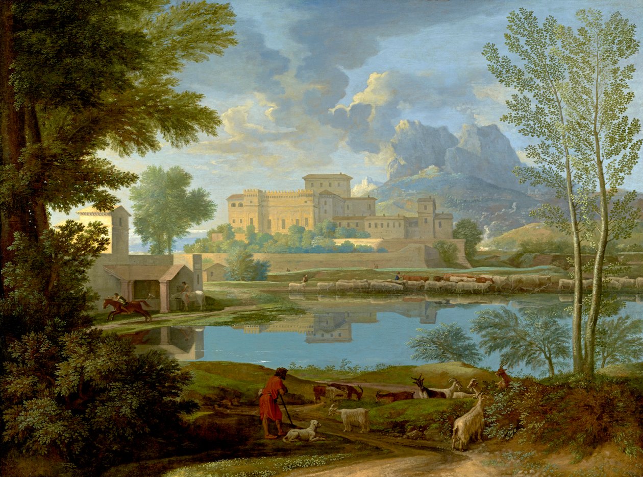 Landskab med en Ro, 1650-1 af Nicolas Poussin