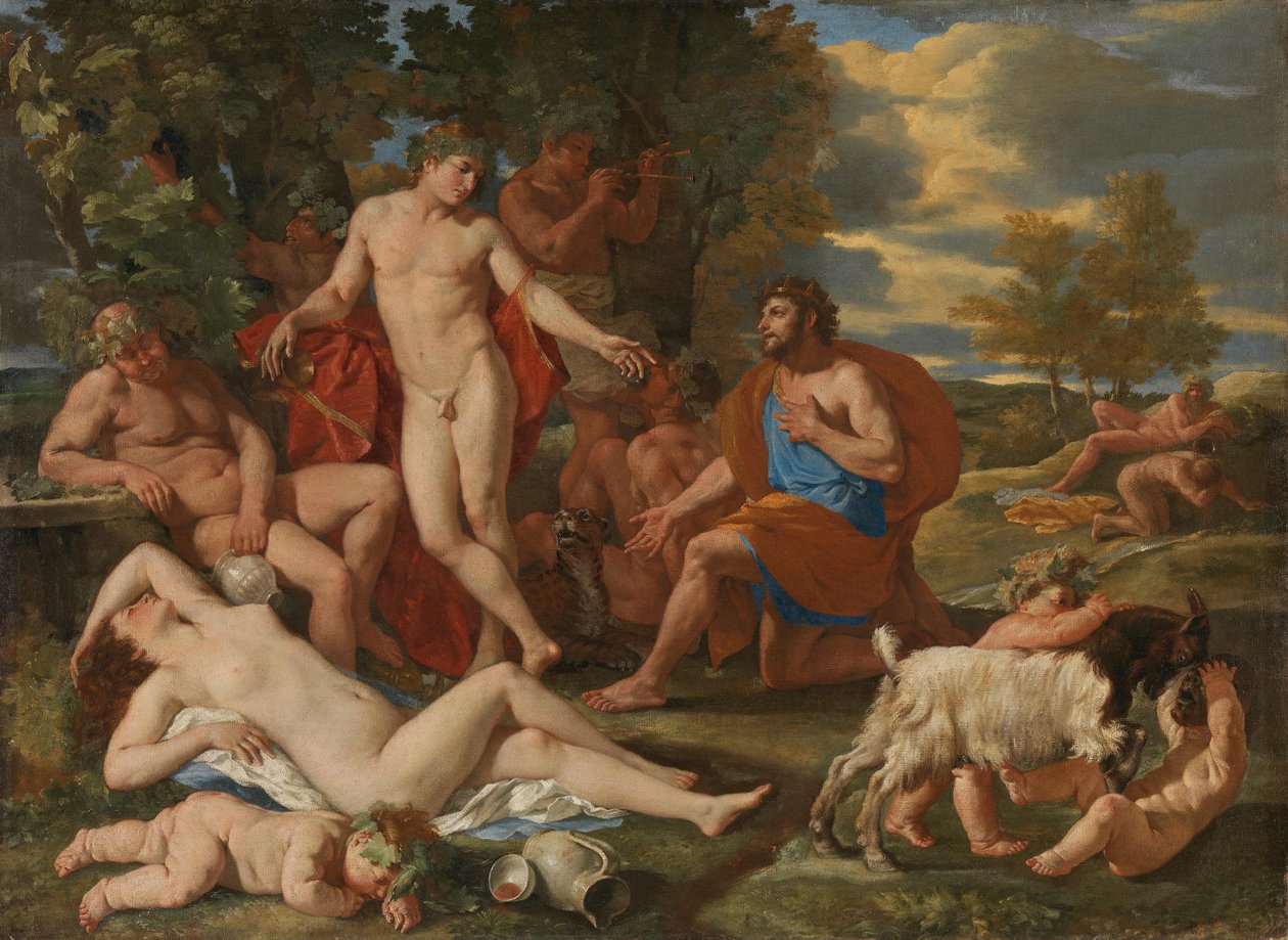 Midas og Bacchus af Nicolas Poussin