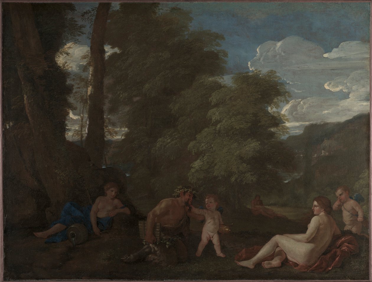 Nymfer og en Satyr Kærlighed overvinder alt 1625-1627. af Nicolas Poussin