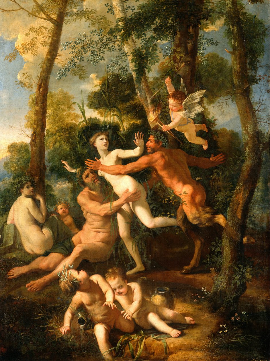 Pan og Syrinx, 1637 af Nicolas Poussin