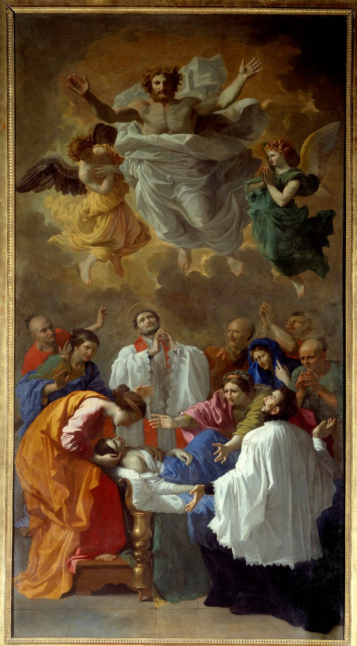 Sankt Francois Xavier minder til livs datteren af en beboer i Cangoxima i Japan Sankt Francois Xavier af Nicolas Poussin