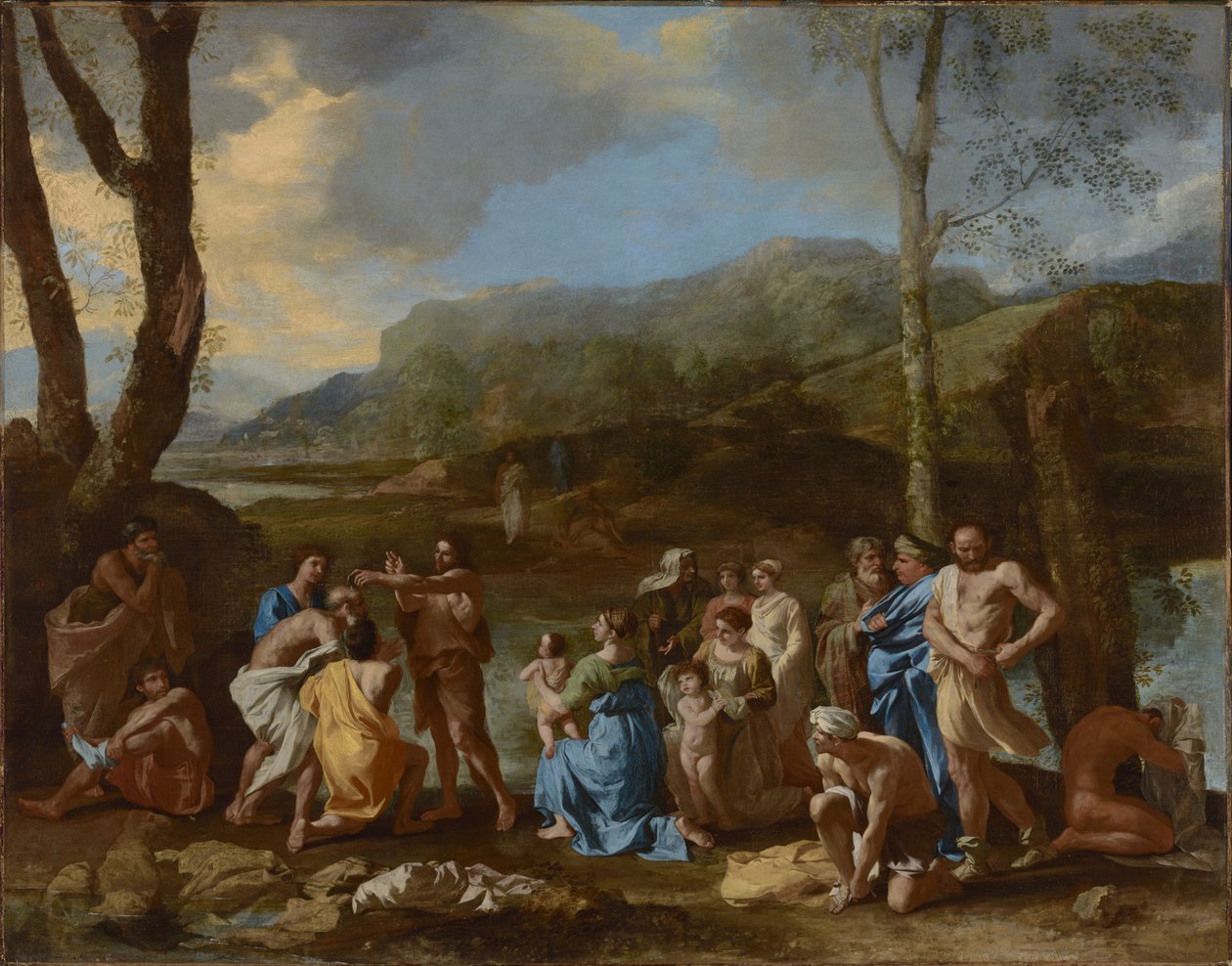 Sankt Johannes døber i Jordanfloden af Nicolas Poussin