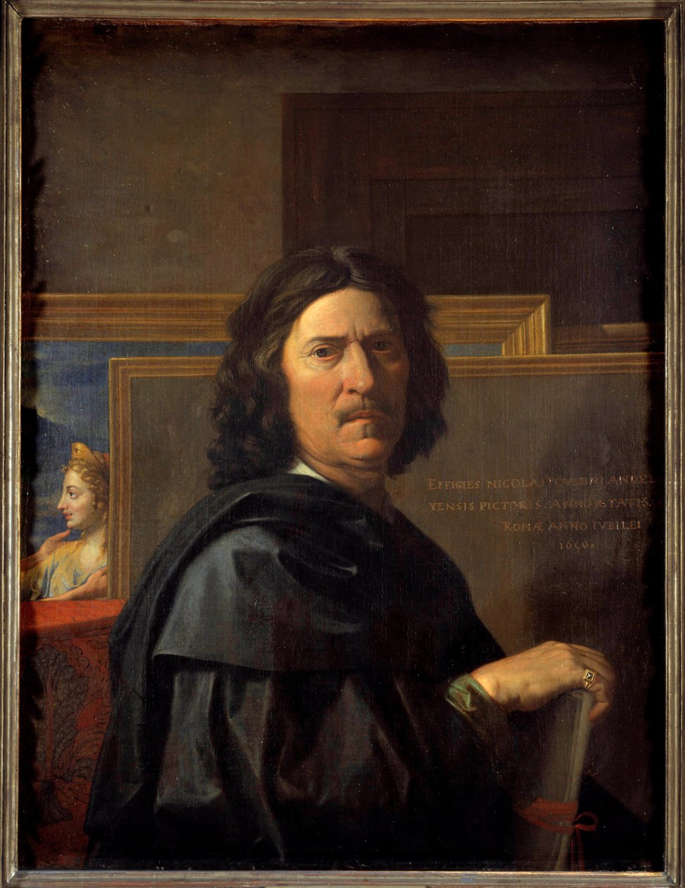 Selvportræt i en alder af 56 Maleri af Nicolas Poussin af Nicolas Poussin