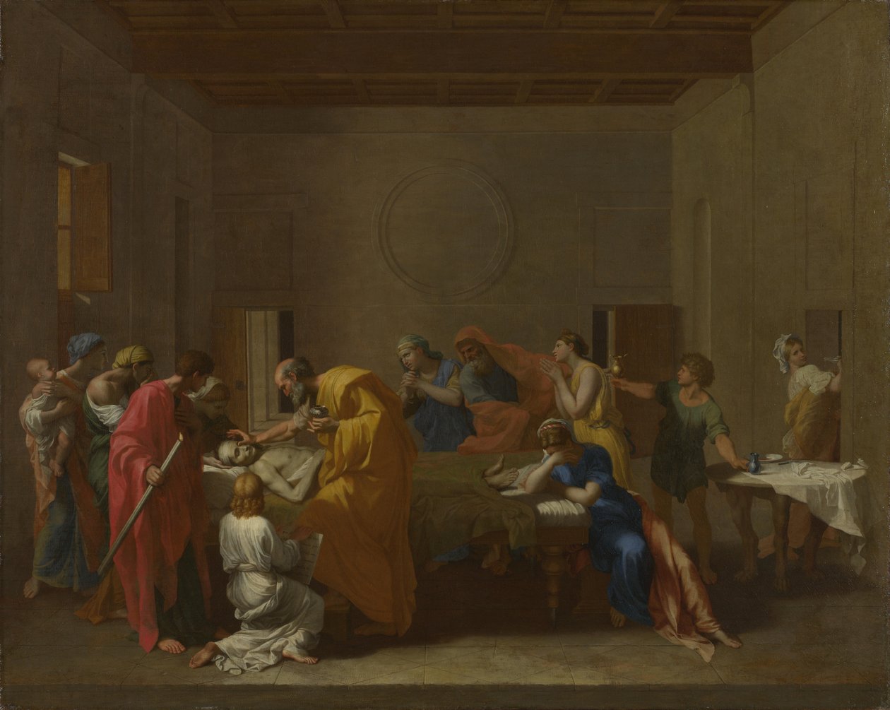 Seven Sacraments: Extreme Unction, ca 1637-1640 af Nicolas Poussin