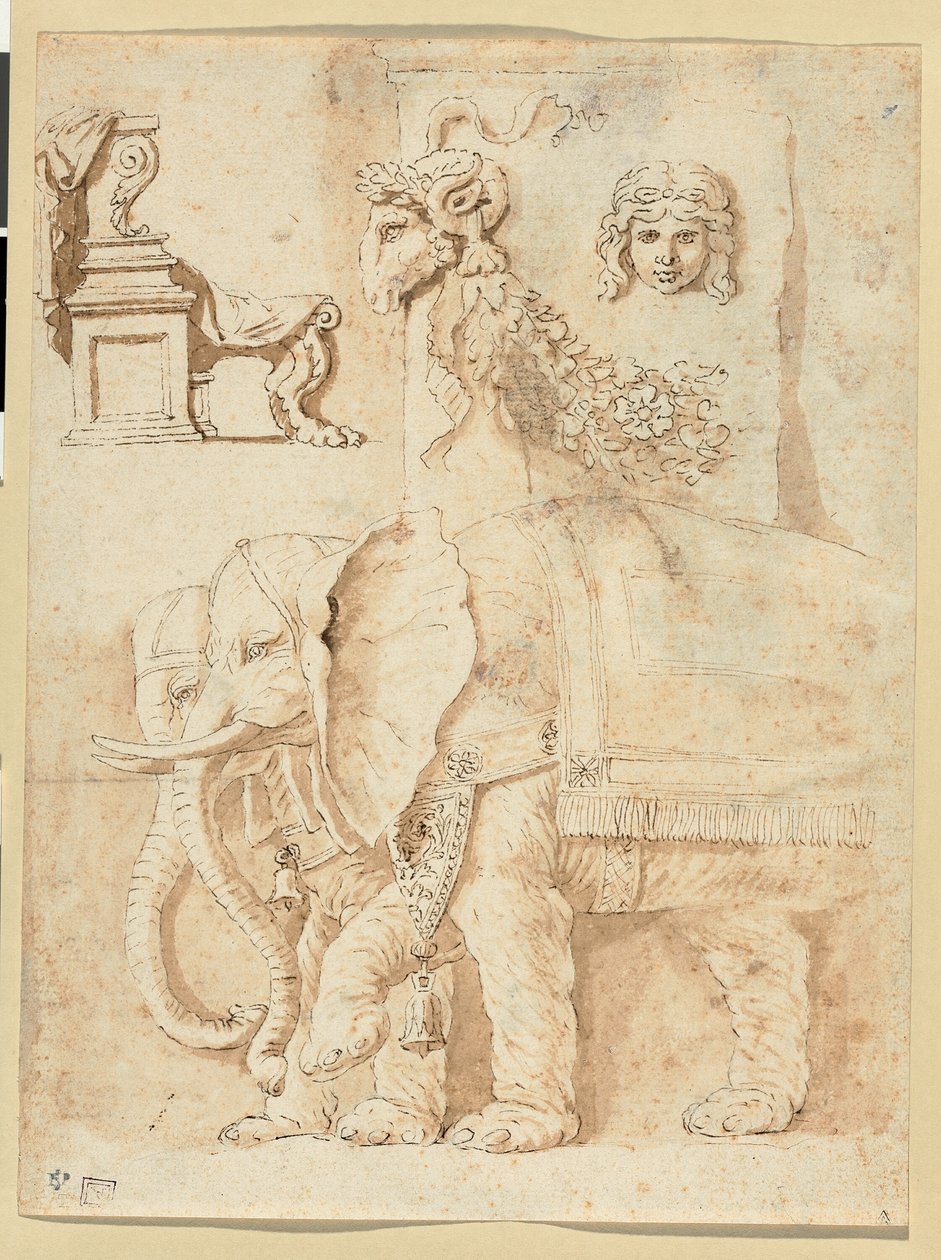 Studier efter Andrea Mantegna, Giulio Romano og antikken af Nicolas Poussin