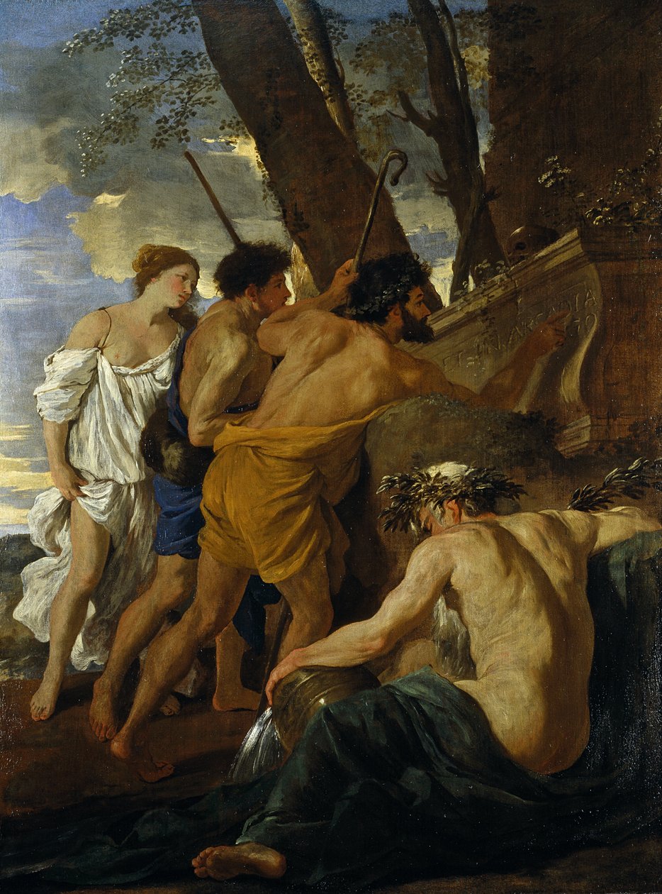 The Arcadian Shepherds (olie på lærred) af Nicolas Poussin