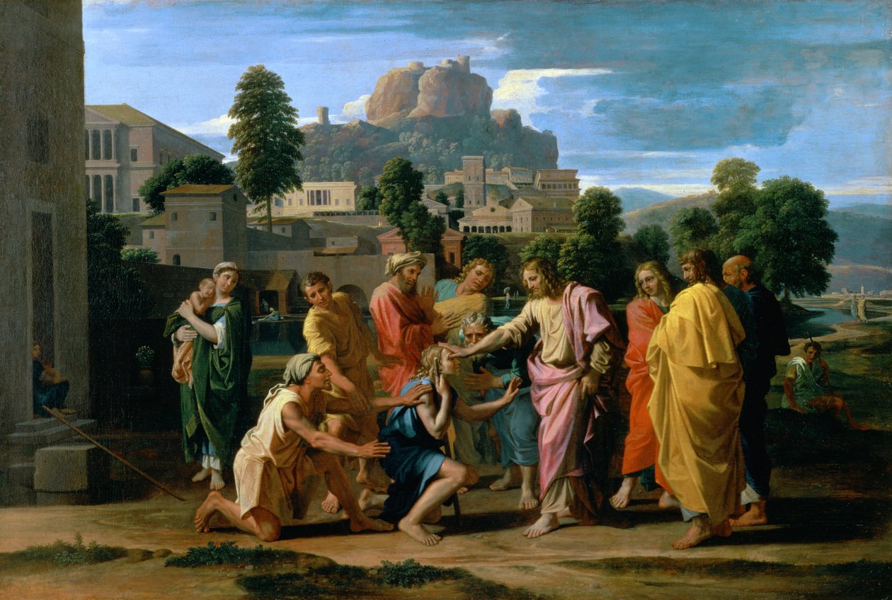 The Blind of Jericho, or Christ Healing the Blind, 1650 af Nicolas Poussin