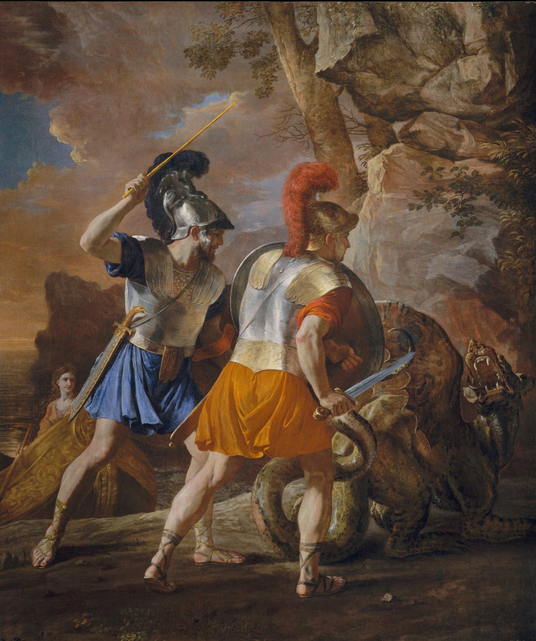 The Companions of Rinaldo, ca. 1633 (olie på lærred) af Nicolas Poussin