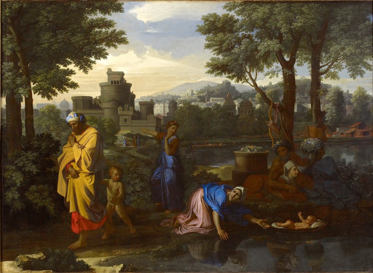 Udlægningen af Moses, 1654 af Nicolas Poussin