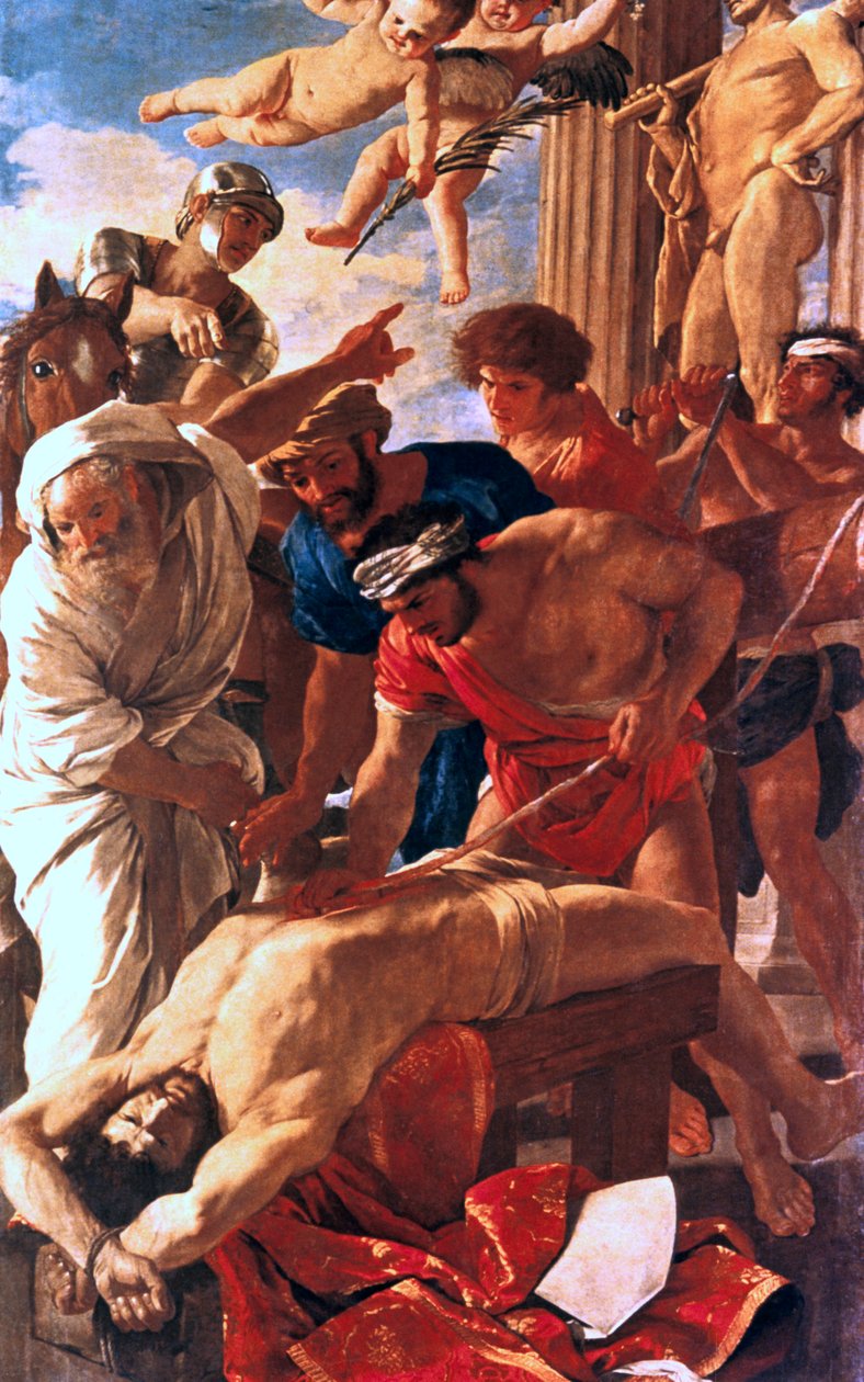 Erasme Saints martyrium, 1624 af Nicolas Poussin