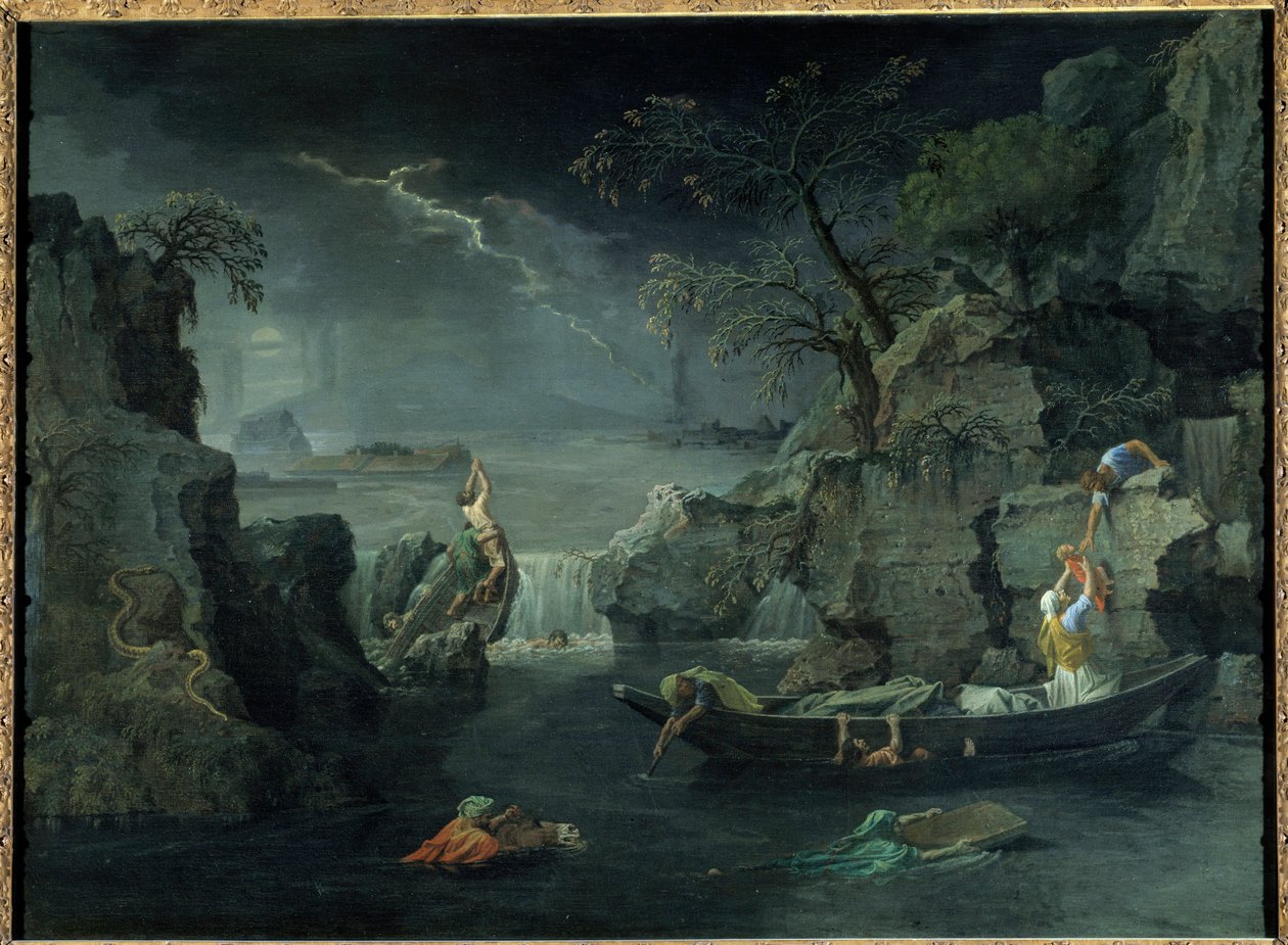 Vinter eller syndflod. Maleri af Nicolas Poussin (1594-1665), omkring 1660-1664. Olie på lærred. Mål: 1,18 x 1,60 m. af Nicolas Poussin