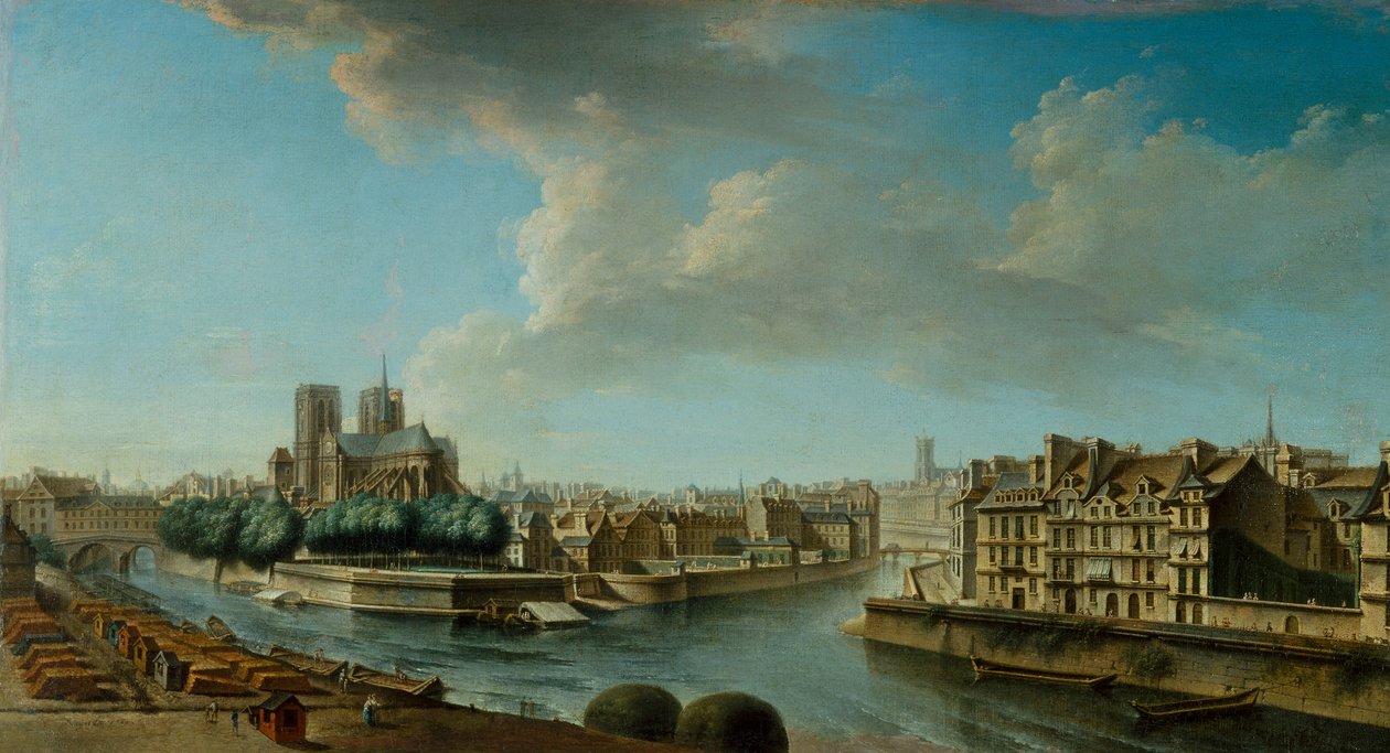 Notre Dame ja Ile Saint-Louisin länsikärki af Nicolas Raguenet