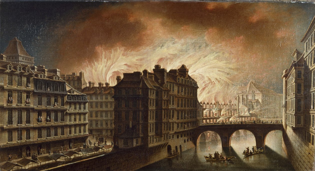 Ilden på Hotel-Dieu i 1772, ca. 1772 (olie på lærred) af Nicolas Raguenet