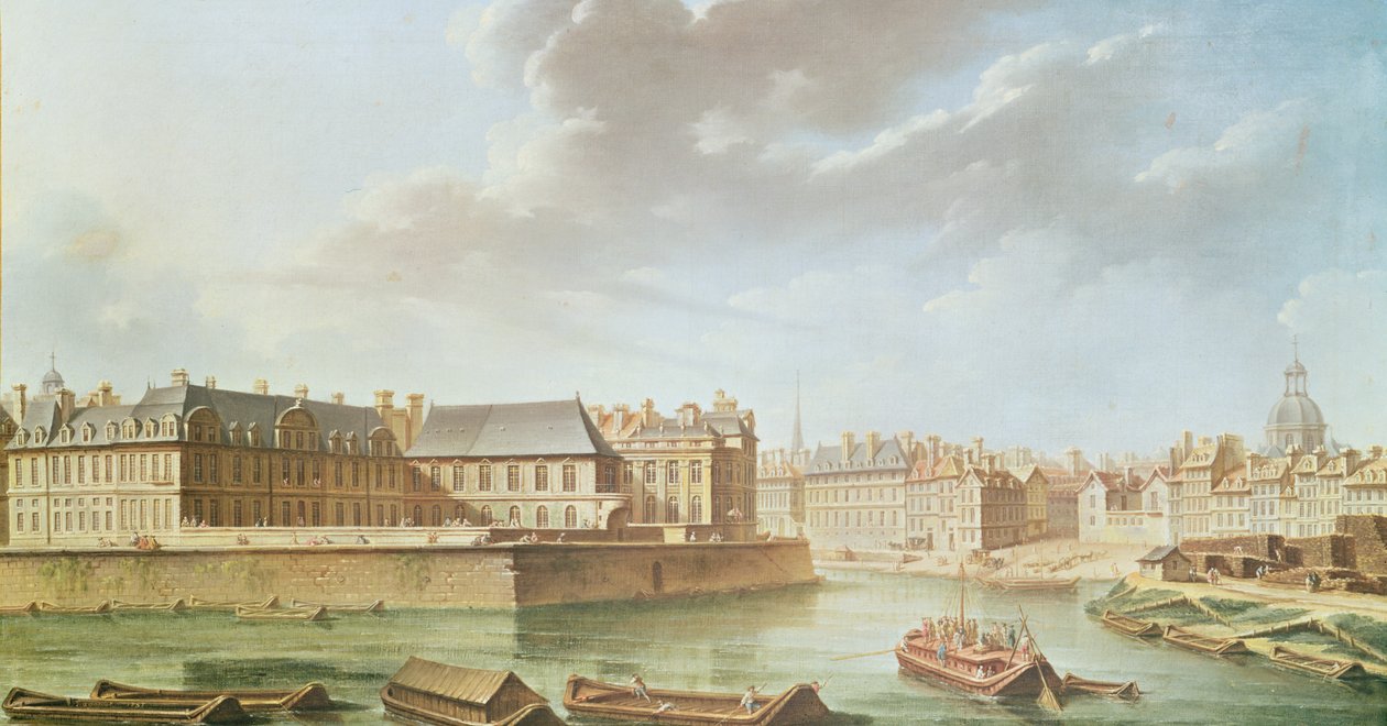 Ile Saint-Louis og Hotel de Bretonvilliers i 1757 af Nicolas Raguenet