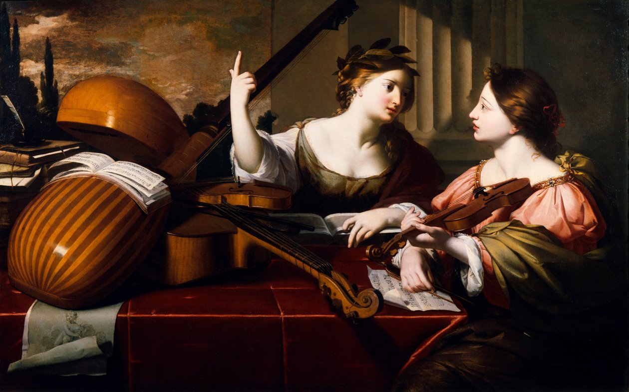 Guddommelig inspiration af musik, ca. 1640 af Nicolas Regnier