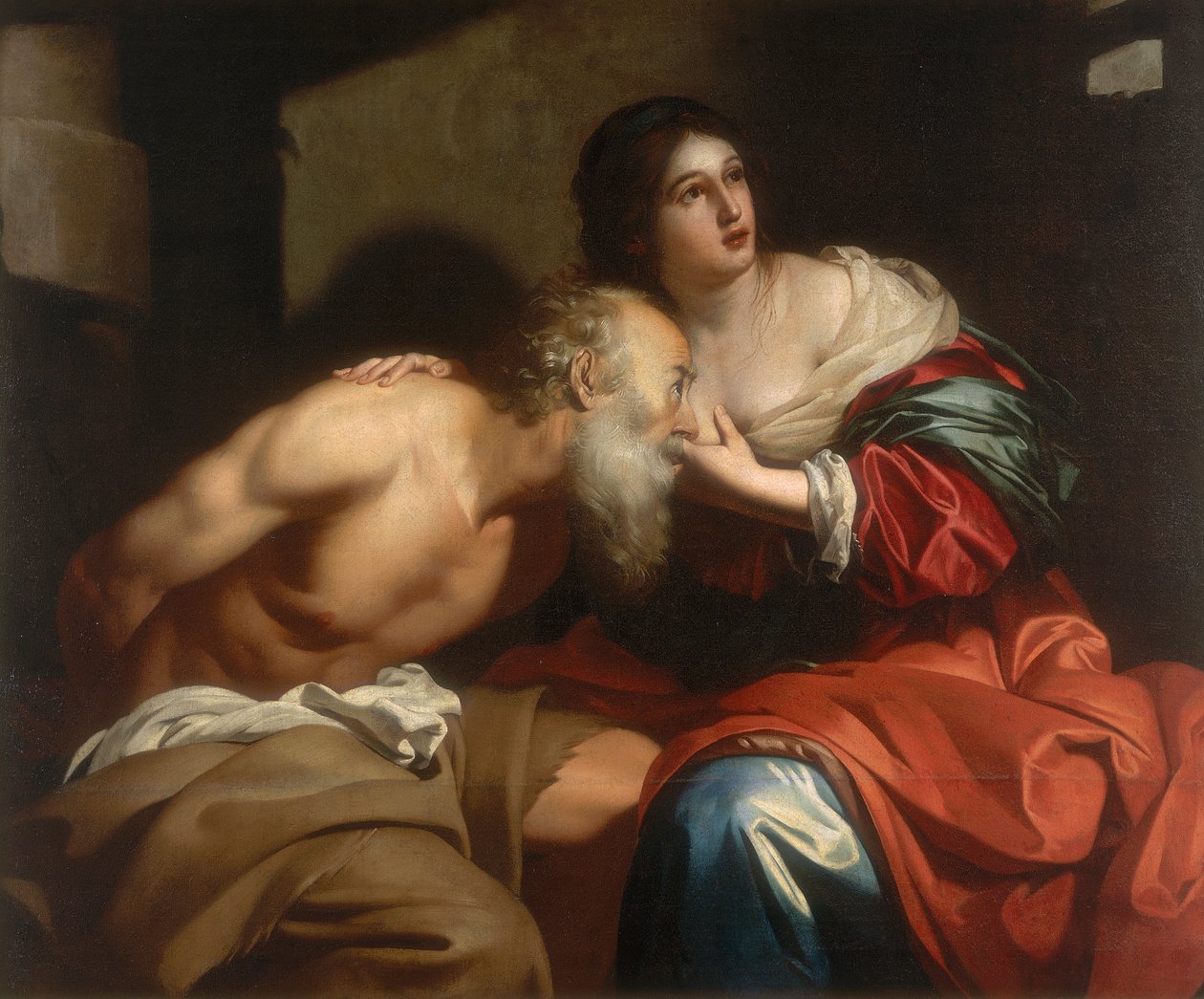 Romersk velgørenhed, værk af Nicolas Regnier, konserveret i Galleria Estense i Modena af Nicolas Regnier