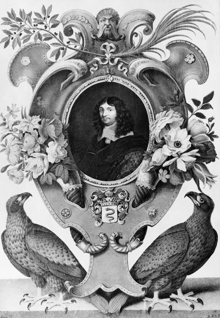 Jean-Baptiste Colbertin (1619-1683), ranskalaisen valtiomiehen muotokuva, Nicolas Robertin (1614-1685) kaiverrus af Nicolas Robert