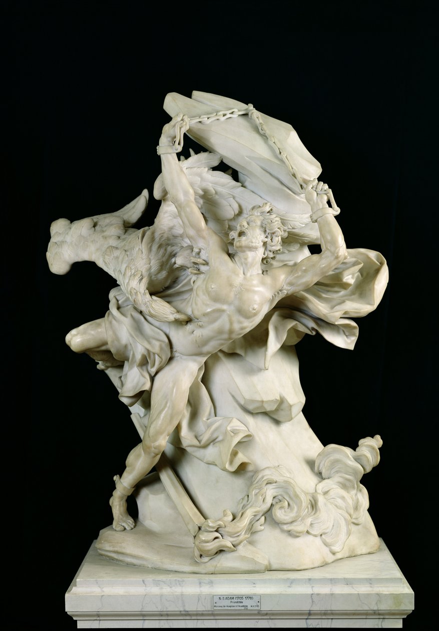 Prometheus i kæder (marmor) af Nicolas Sebastien Adam