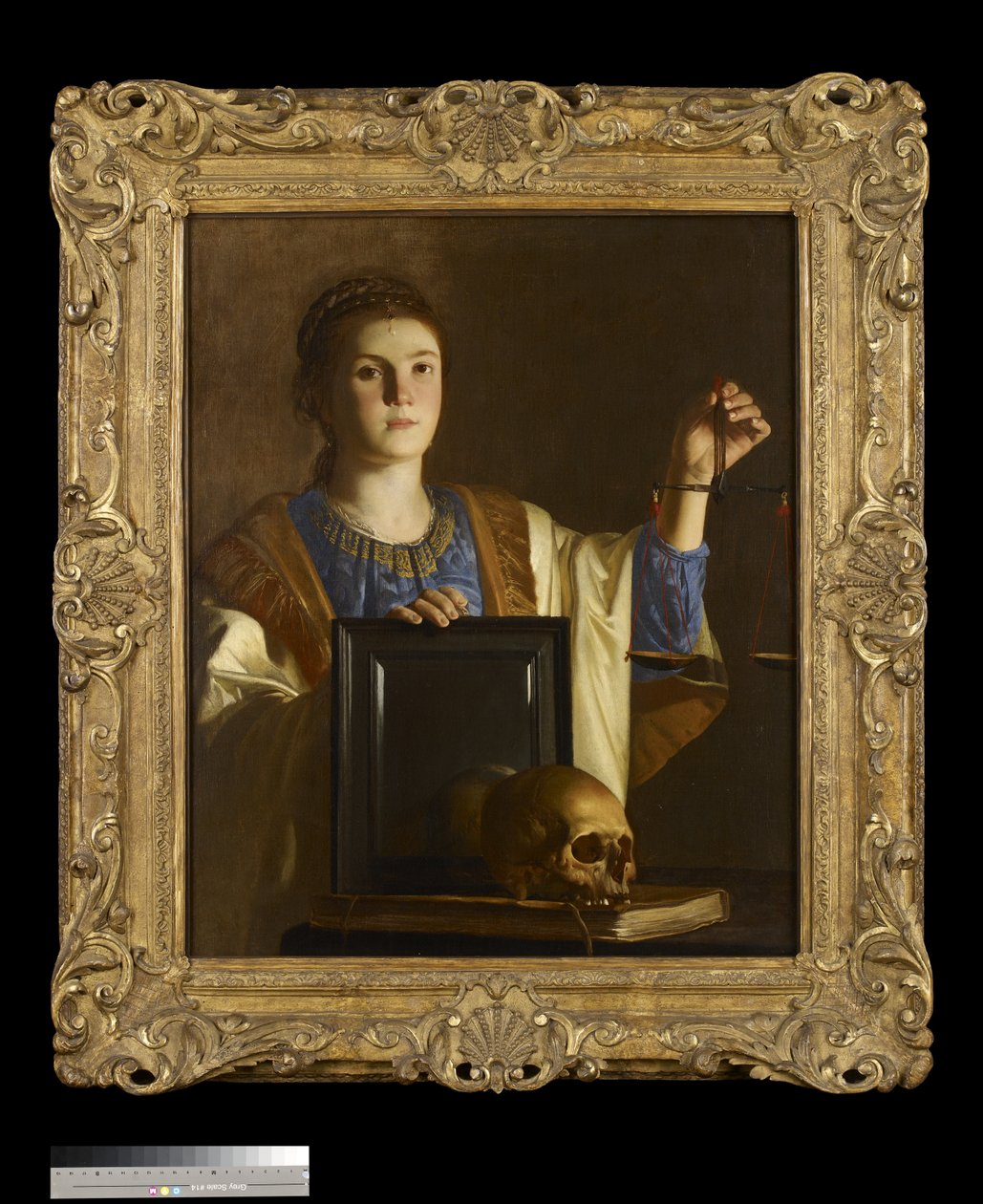 Sandheden præsenterer et spejl for verdens forfængeligheder, ca. 1630 af Nicolas Tournier