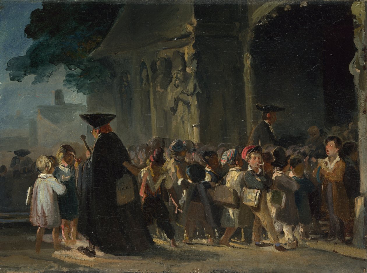 Børn ved en kirkedør, mellem 1817 og 1845 af Nicolas Toussaint Charlet