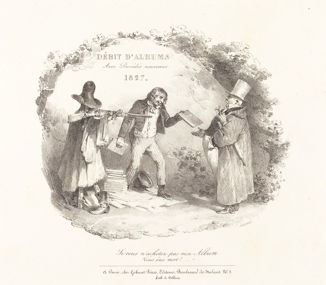 Debitering af album med nye metoder (nye metoder til salg af litografialbum) af Nicolas Toussaint Charlet