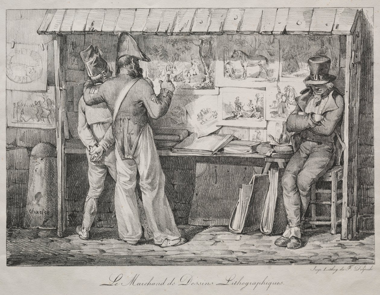 Litografihandleren. af Nicolas Toussaint Charlet