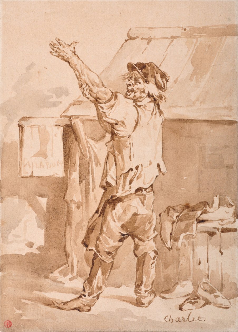 Skomageren (lavis) af Nicolas Toussaint Charlet