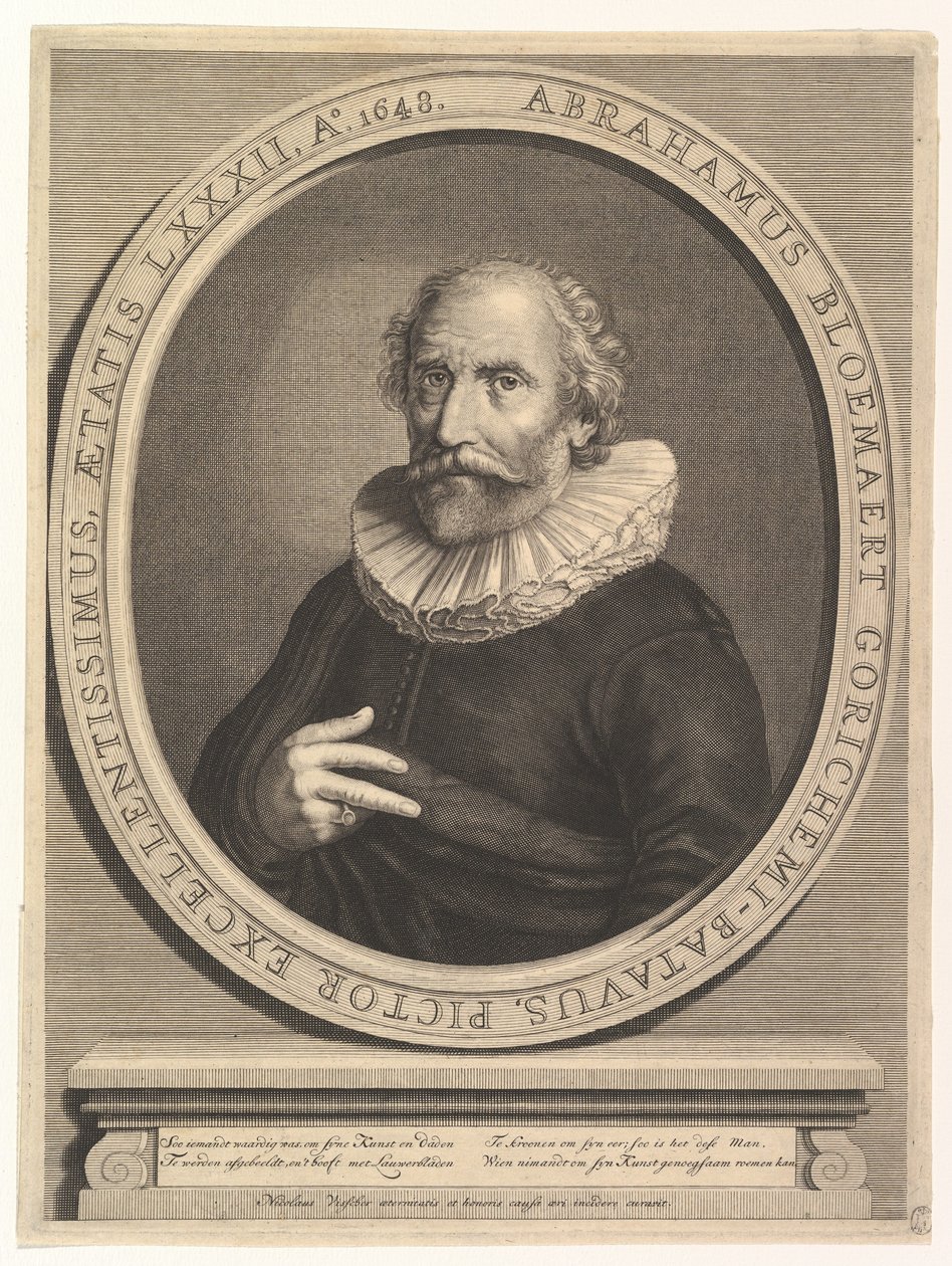 Portræt af Abraham Bloemaert, 1600-tallet. af Nicolas Visscher