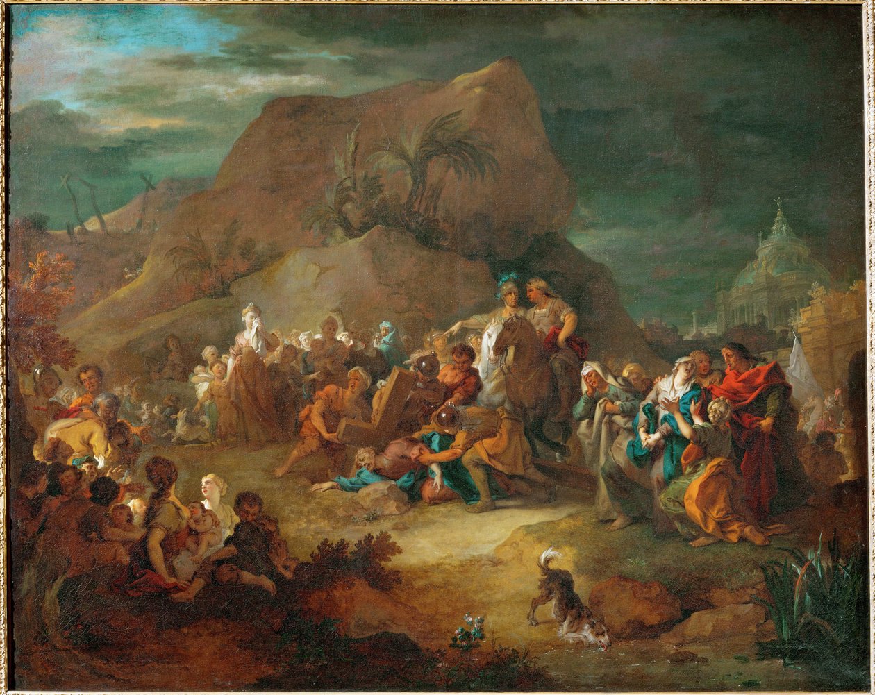 Le portement de Croix - Kristus bærer korset ... af Nicolas de (workshop) Largilliere