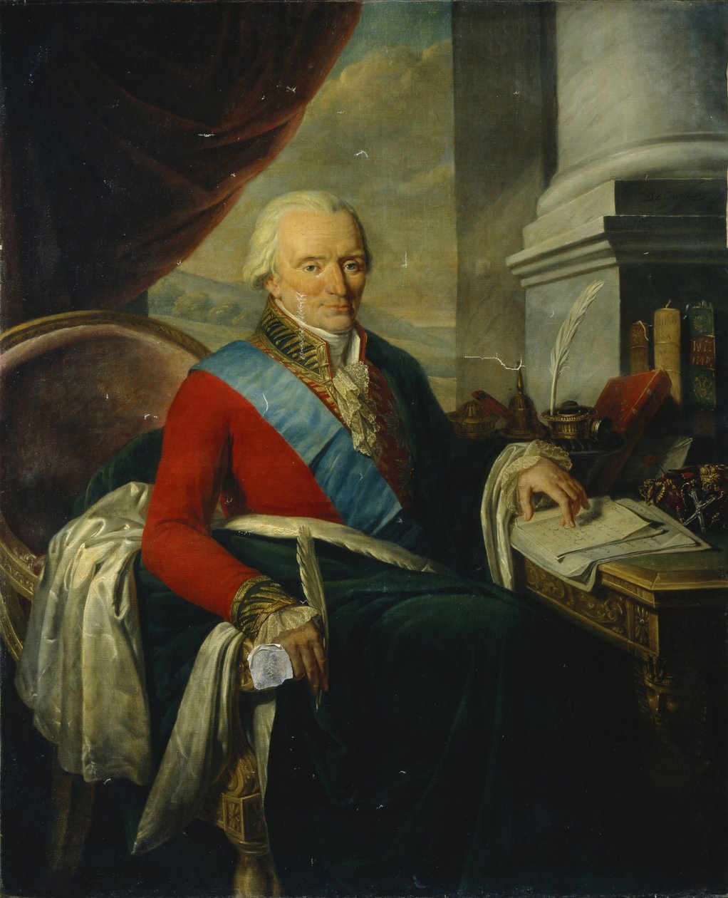 Portræt af prins Mikhail Mikhailovich Shcherbatov 1733-1790, slutningen af det 18. århundrede. af Nicolas de Courteille