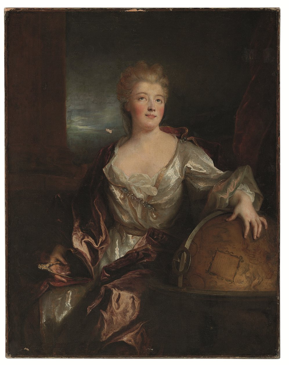 Portræt af Gabrielle-Émilie le Tonnelier de Breteuil, Marquise du Châtelet (olie på lærred) af Nicolas de Largillière