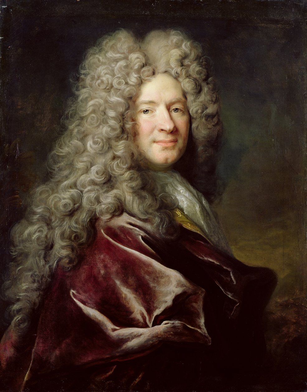 Portræt af en mand iført en violet kappe, ca. 1700 (olie på lærred) af Nicolas de Largillière