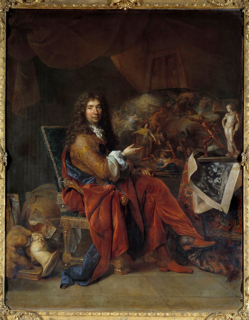 Portræt af Charles Lebrun (Le Brun) (1619-1690), første maler af kong Ludvig XIV. Maleri af Nicolas de Largilliere (1656-1746) Dim. 2,32 x 1,81 m. Paris. Louvre-museet af Nicolas de Largillière