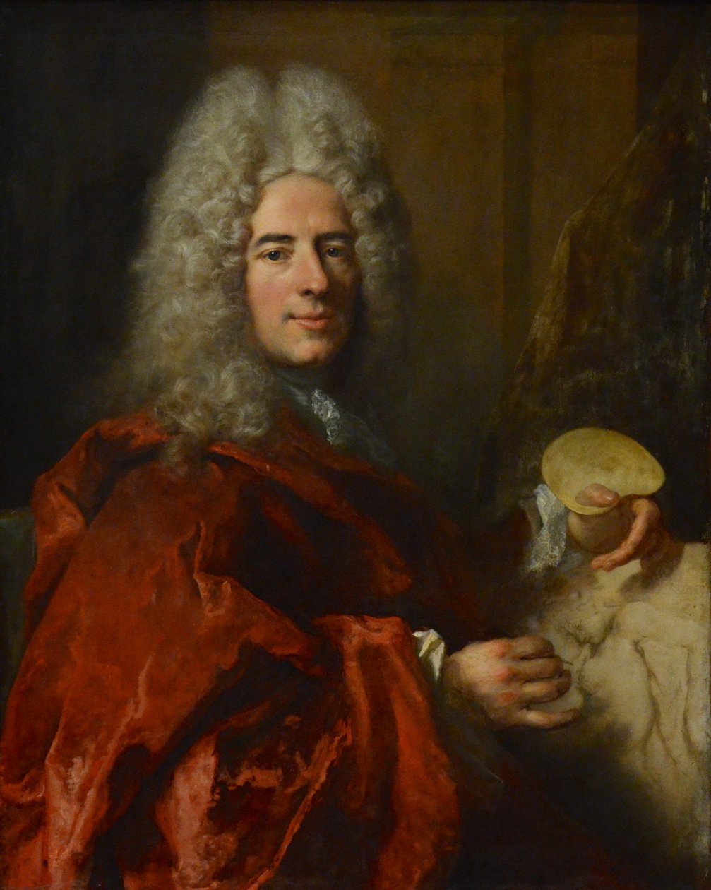 Portræt af Jacques-Antoine Arlaud, der kopierer Michelangelos Leda af Nicolas de Largillière