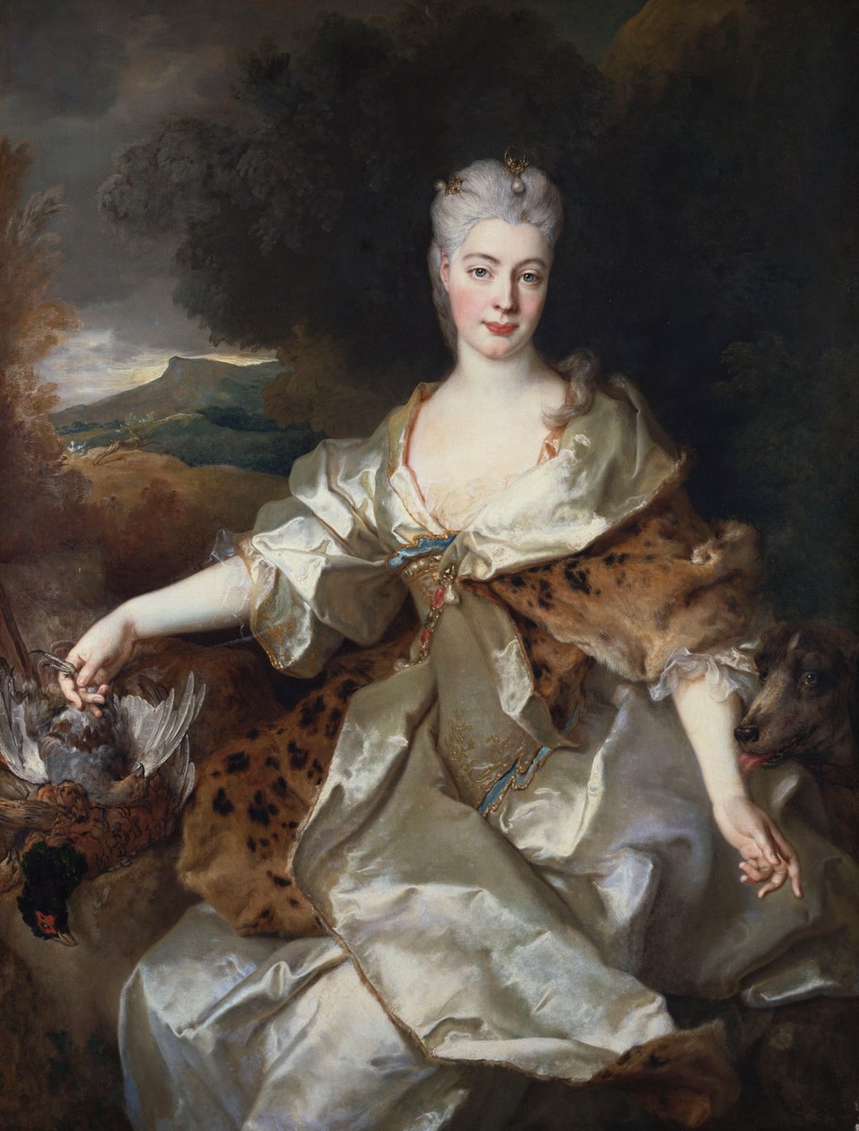 Portræt af grevinden af Noirmont som Diana af Nicolas de Largillière